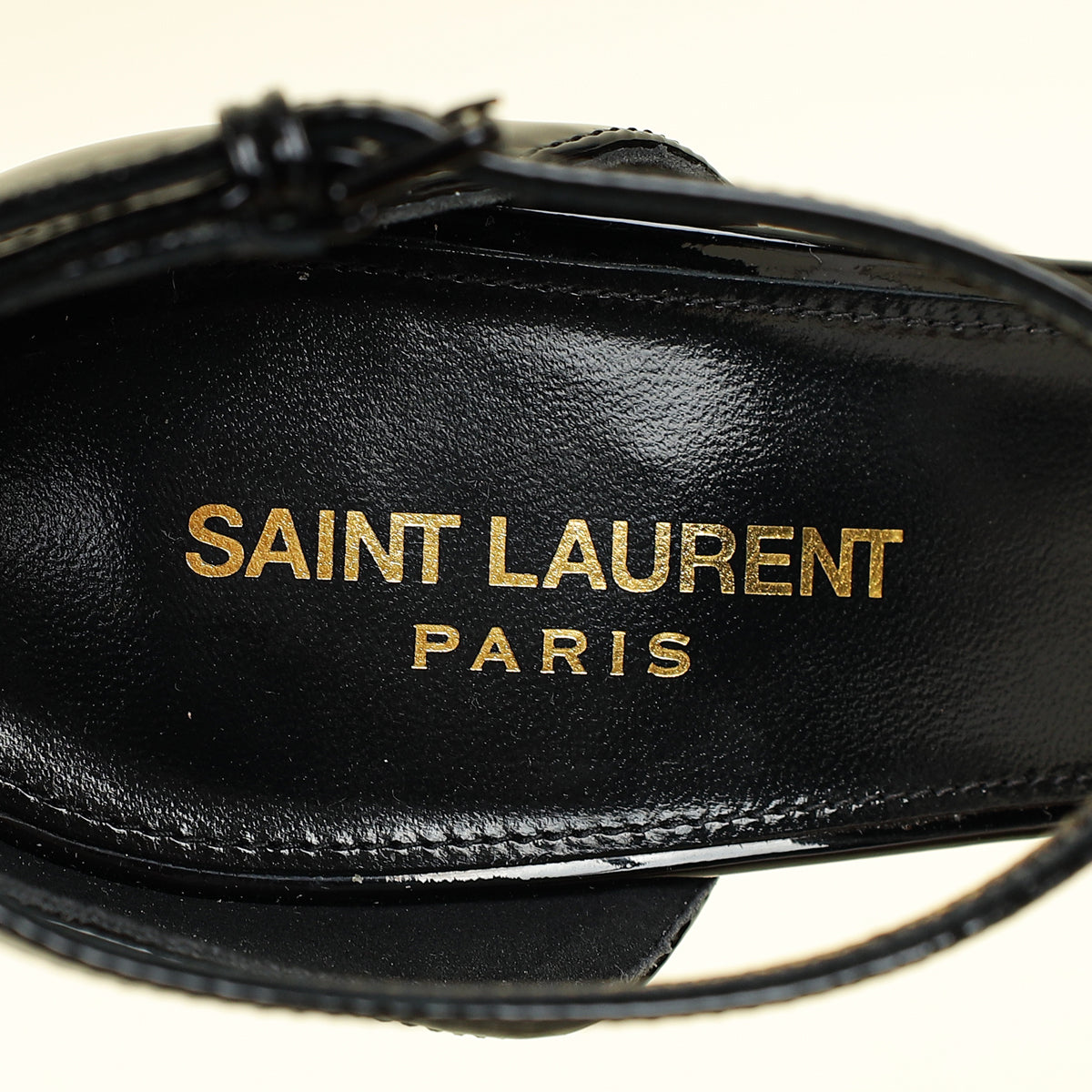 YSL Black Opyum Ankle Strap Sandal 39