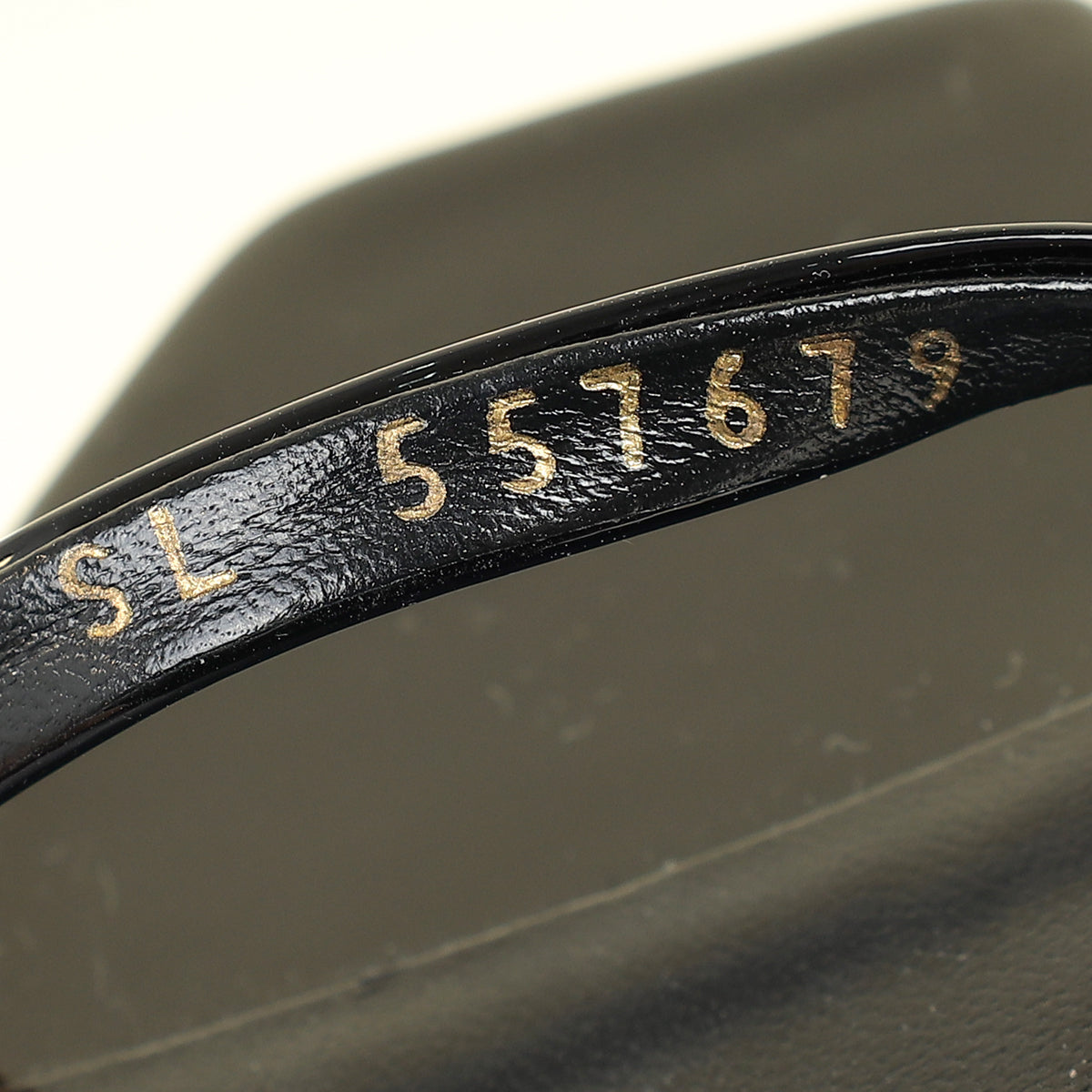 YSL Black Opyum Ankle Strap Sandal 39