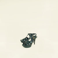 YSL Green Heeled Tribute Sandal 39.5