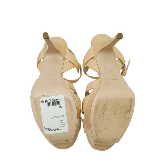 YSL Light Beige Tribute Sandal 39