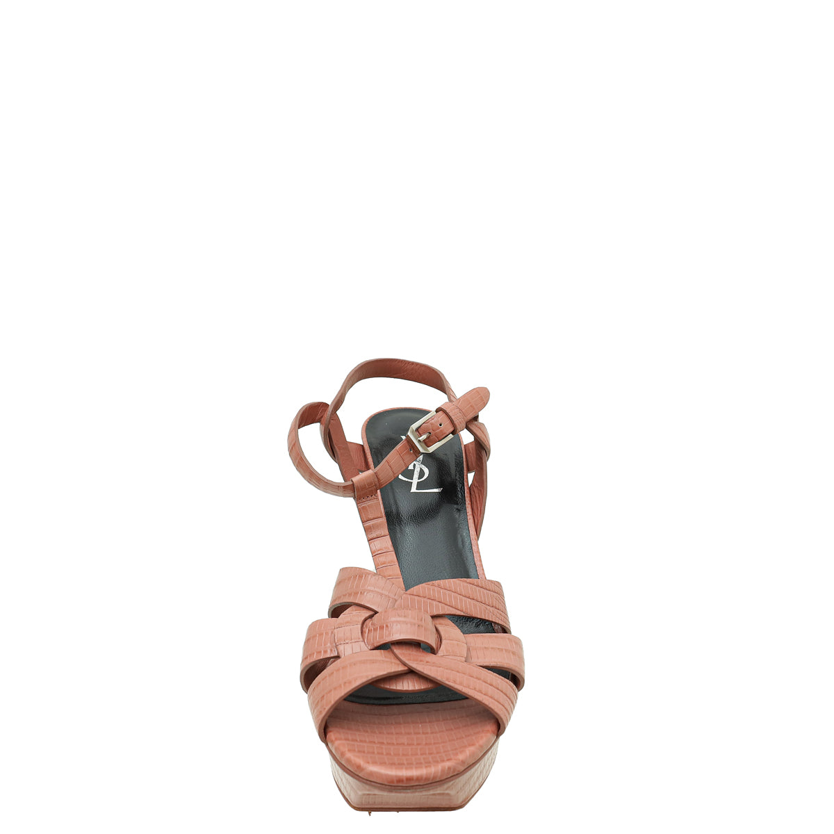 YSL Old Rose Lizard Embossed Tribute Sandal 39-YSL-THE CLOSET