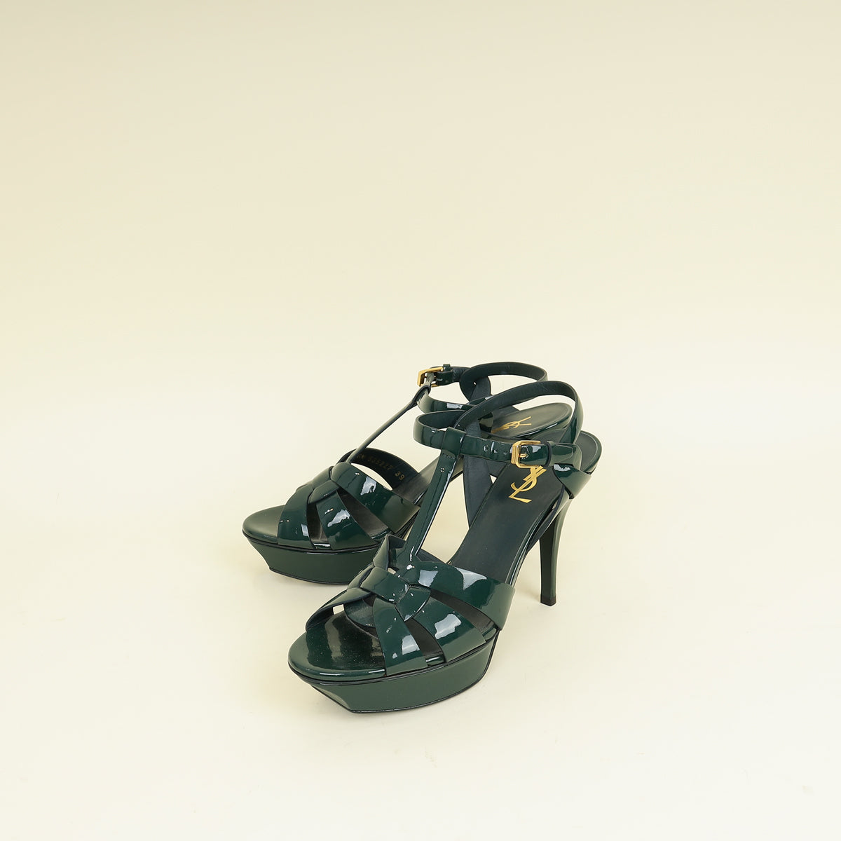 YSL Forest Green Tribute Sandal 39