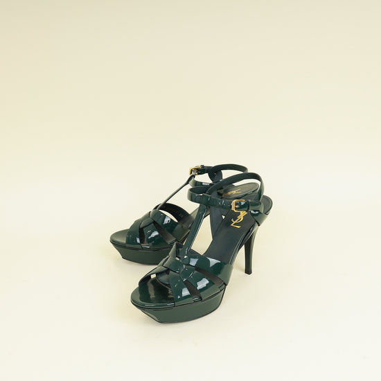 YSL Forest Green Tribute Sandal 39
