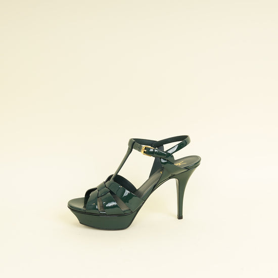 YSL Forest Green Tribute Sandal 39