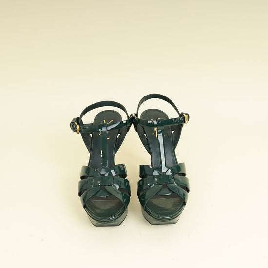 YSL Forest Green Tribute Sandal 39
