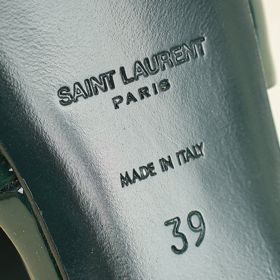 YSL Forest Green Tribute Sandal 39