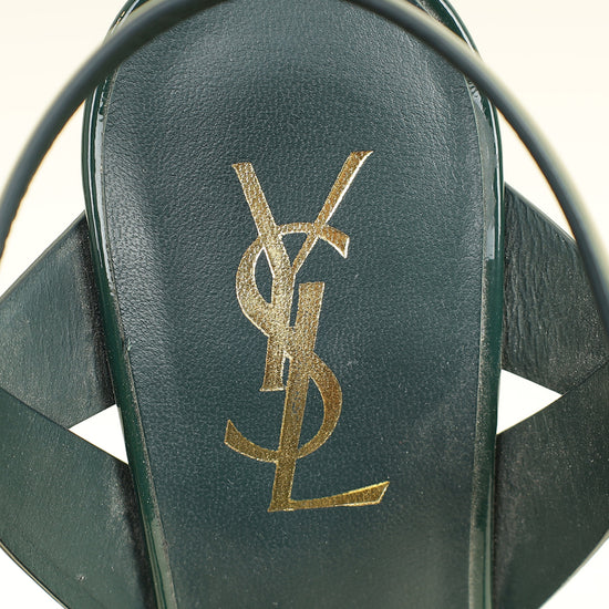 YSL Forest Green Tribute Sandal 39