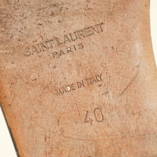 YSL Black Tribute Flat Sandals 40-YSL-THE CLOSET