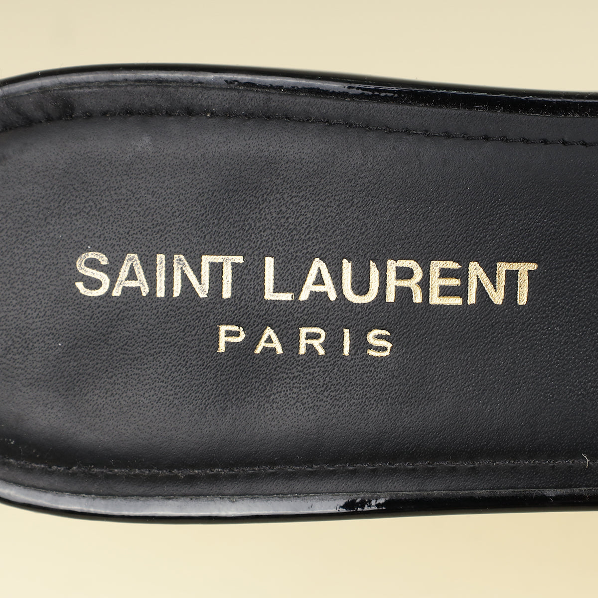 YSL Black Tribute Flat Sandals 40-YSL-THE CLOSET