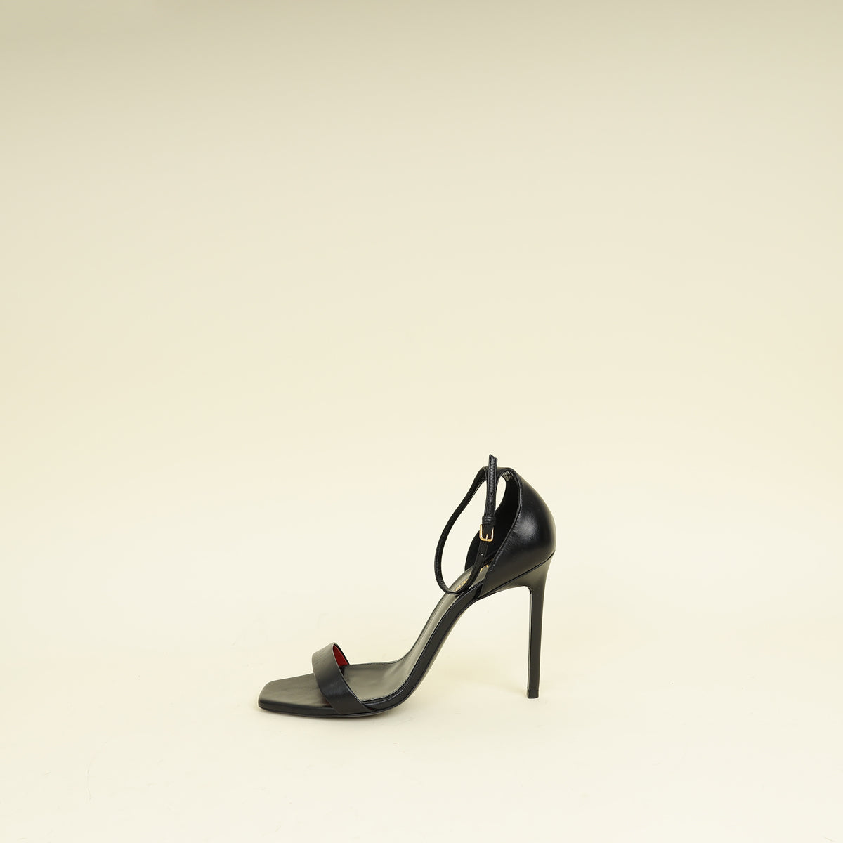 YSL Black Amber 105 Ankle Strap Sandal 40
