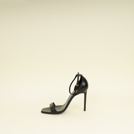 YSL Black Amber 105 Ankle Strap Sandal 40