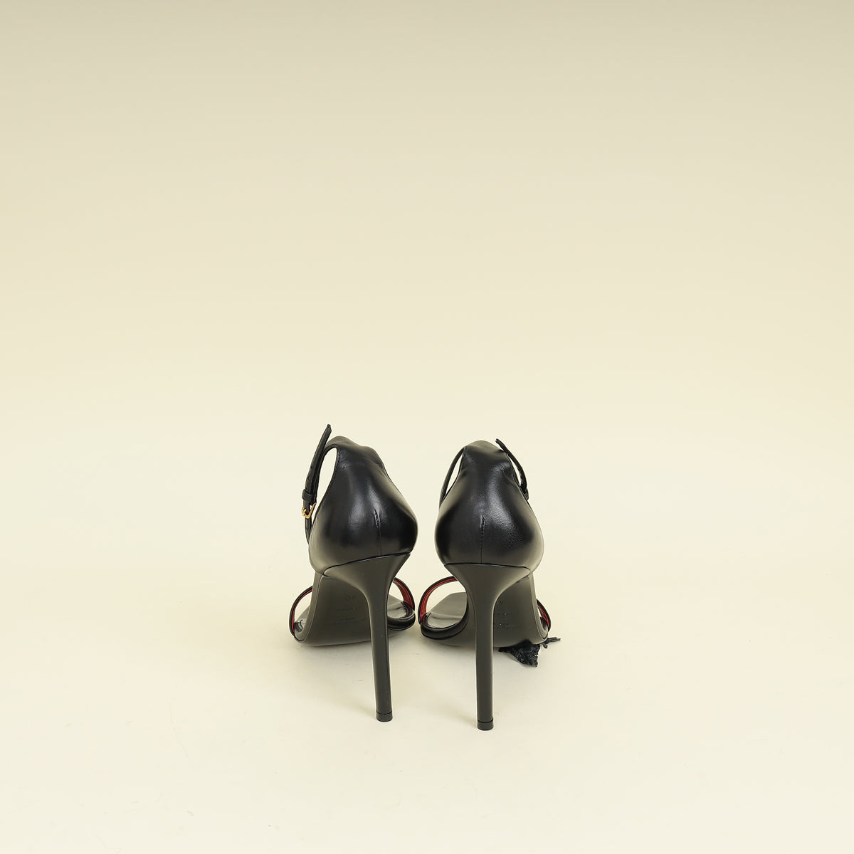 YSL Black Amber 105 Ankle Strap Sandal 40