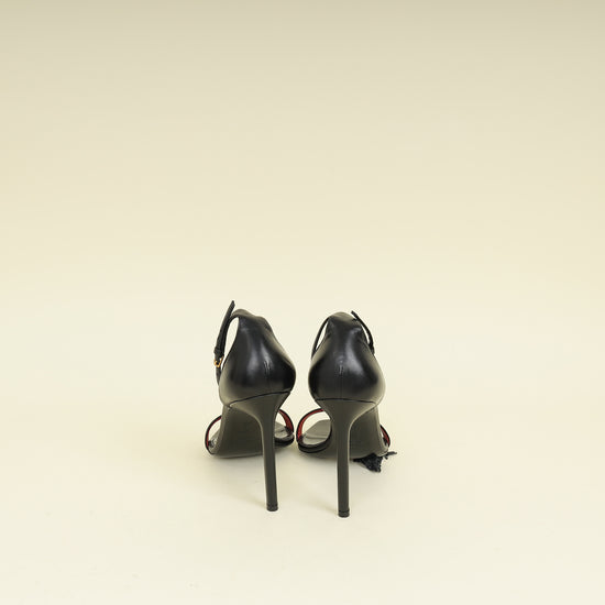 YSL Black Amber 105 Ankle Strap Sandal 40