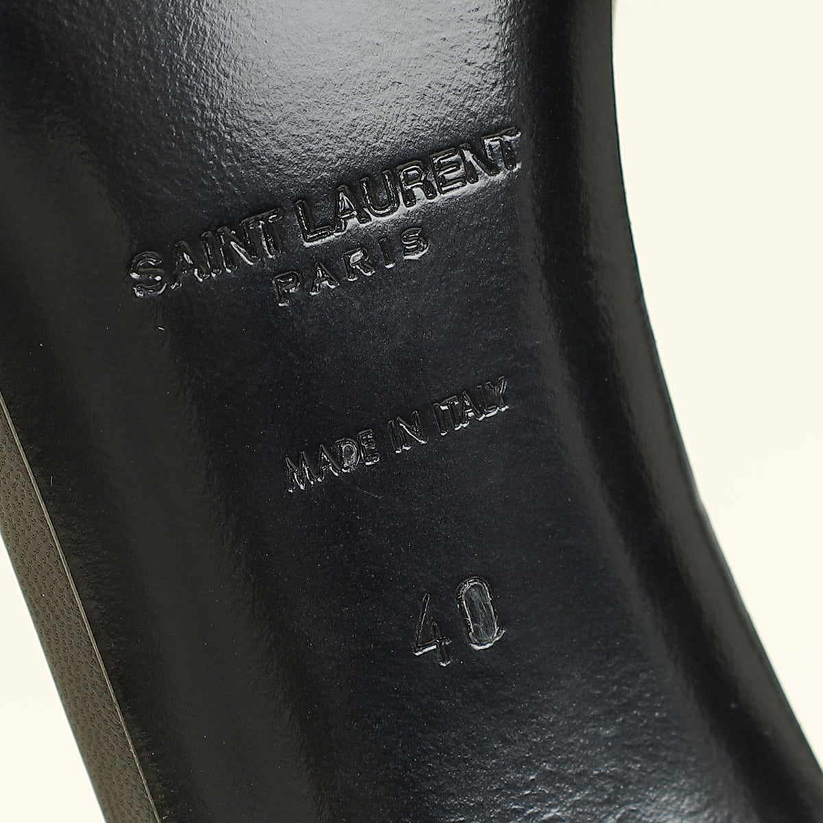 YSL Black Amber 105 Ankle Strap Sandal 40