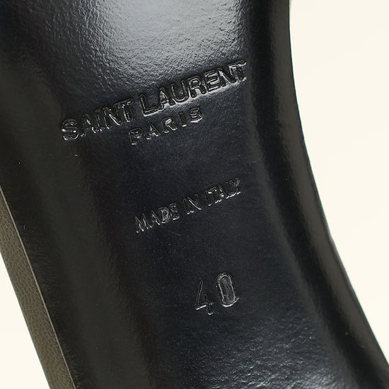 YSL Black Amber 105 Ankle Strap Sandal 40