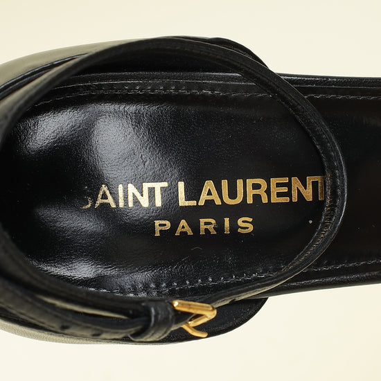 YSL Black Amber 105 Ankle Strap Sandal 40