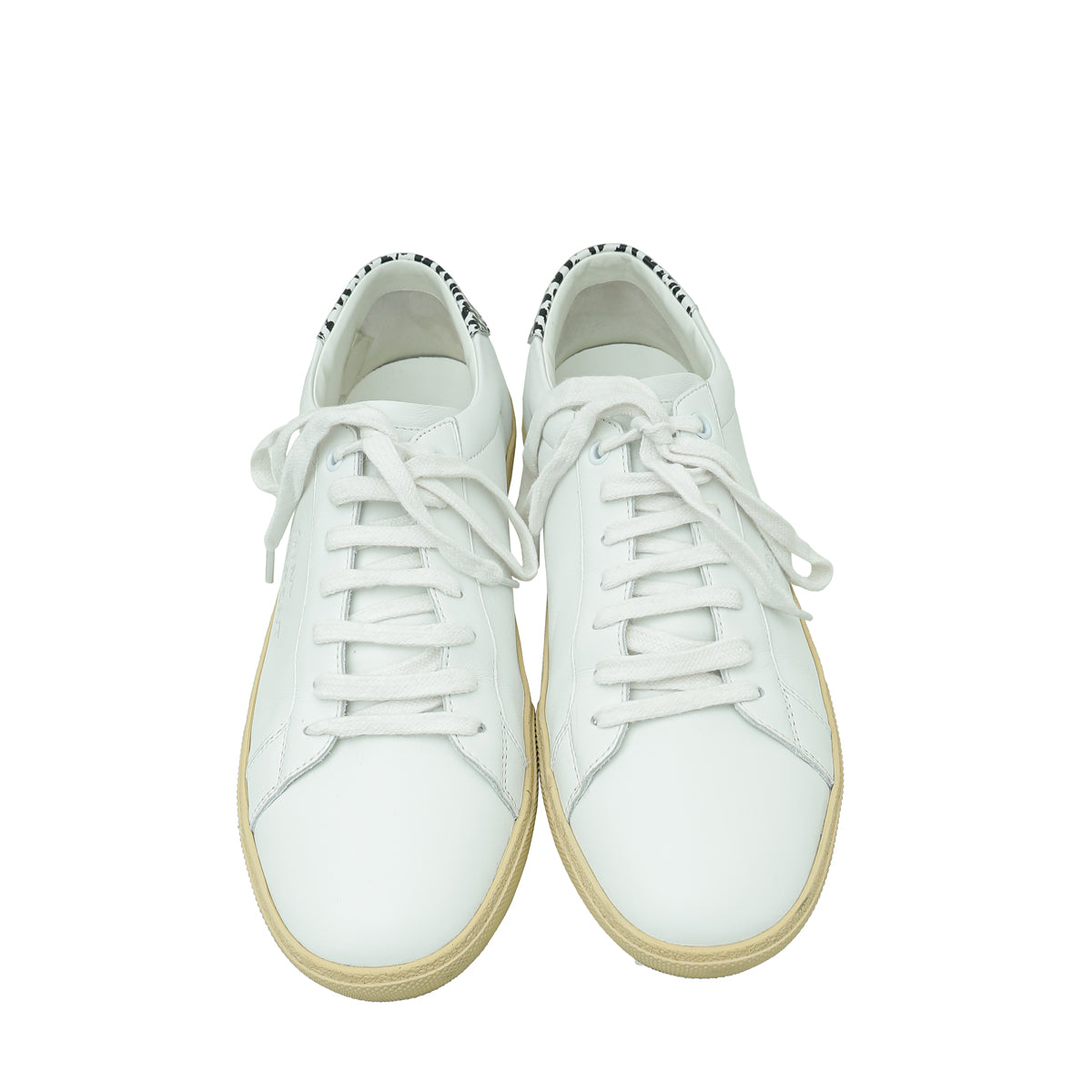 YSL White Embroidered Court  Classic Sneaker 41