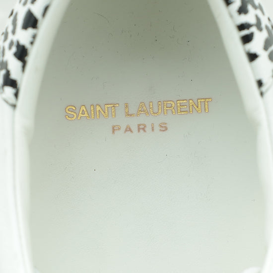 YSL White Embroidered Court  Classic Sneaker 41