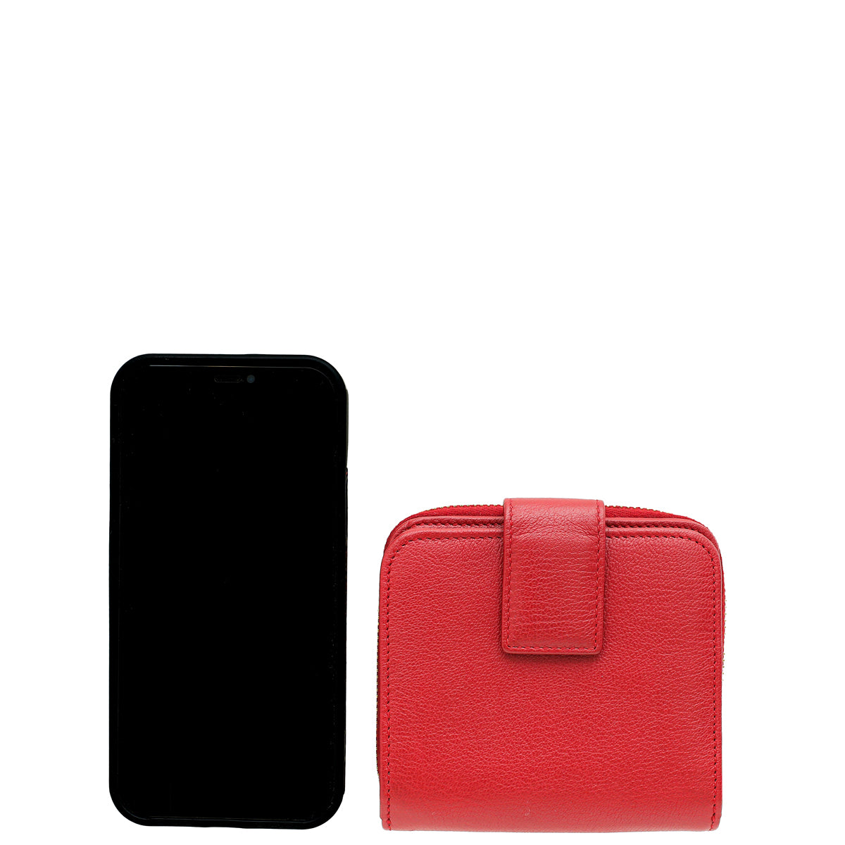 YSL Red Belle de Jour Zip Compact Wallet