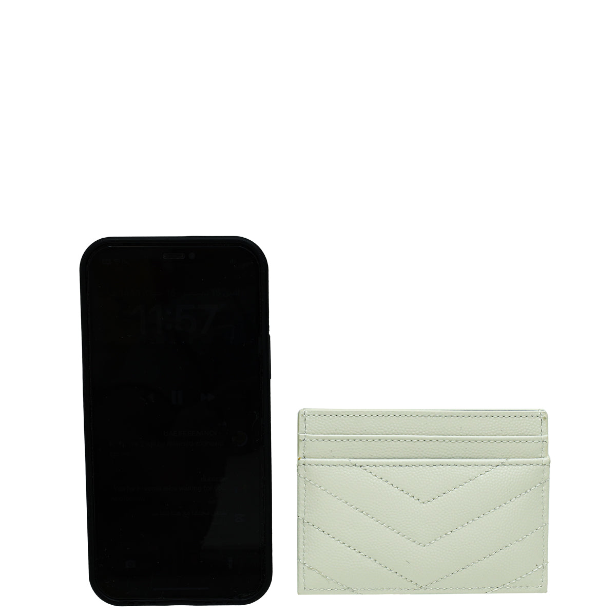 YSL Vintage Blanc Cassandre Matelasse Card Case-YSL-THE CLOSET