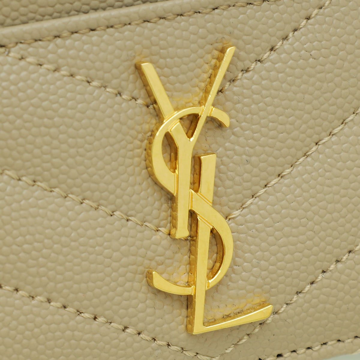 YSL Clay Beige Cassandre Matelasse Card Case