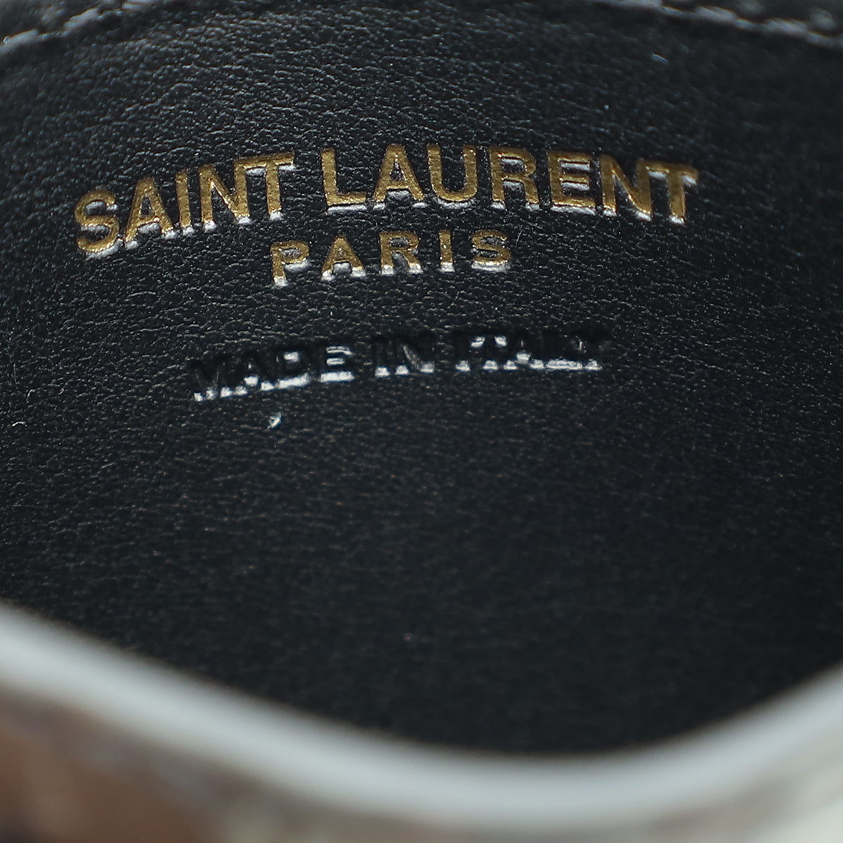 YSL Black Croco Embossed Cassandre Card Case