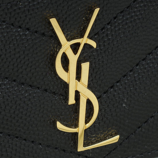 Load image into Gallery viewer, YSL Black Cassandre Matelasse Card Case
