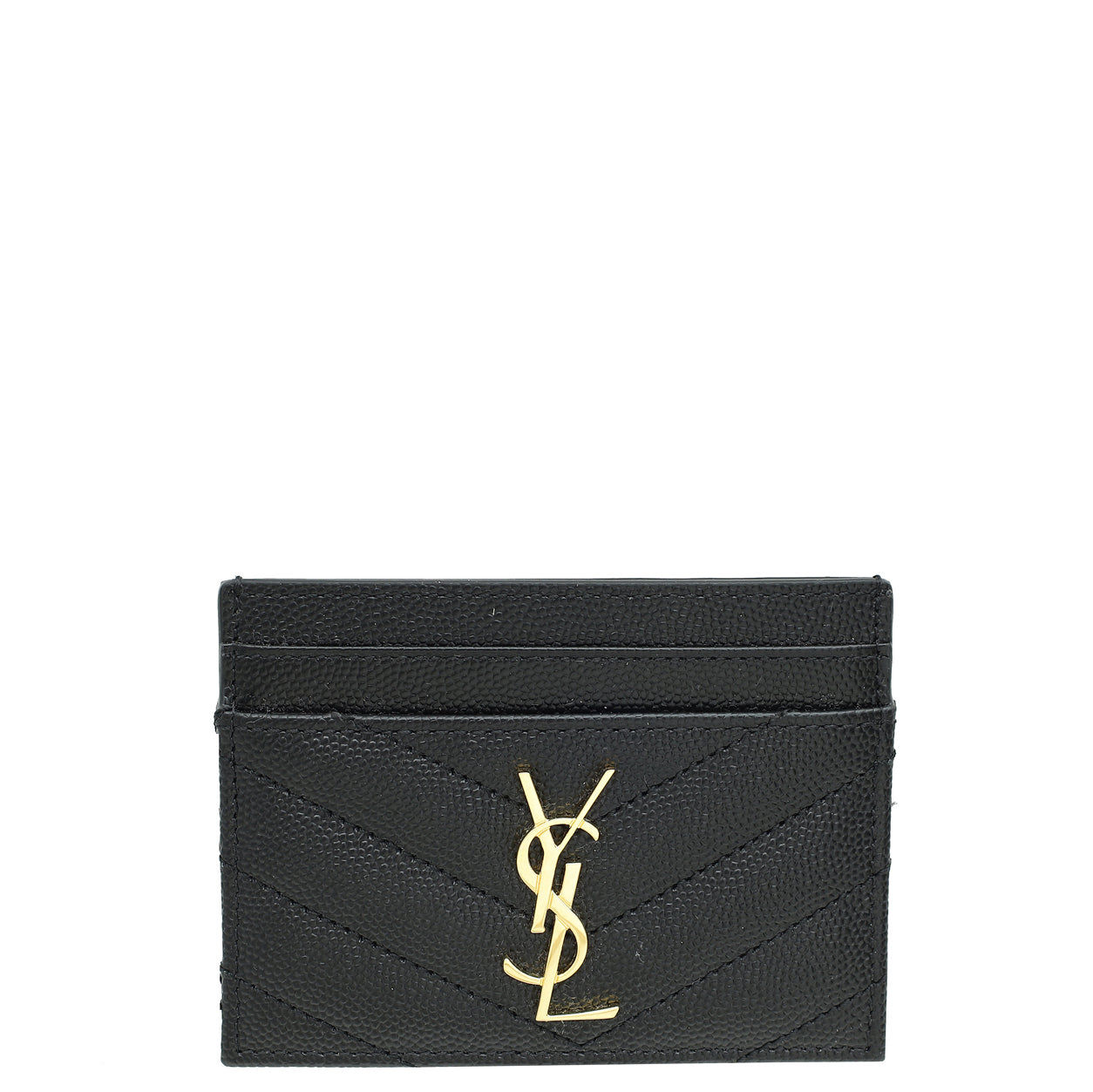 YSL Black Cassandre Matelasse Card Case