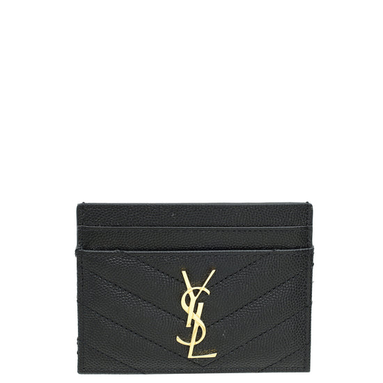 YSL Black Cassandre Matelasse Card Case