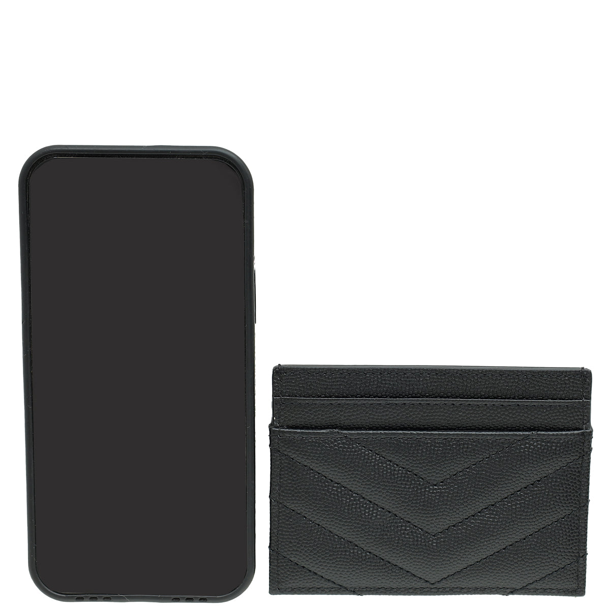 YSL Black Cassandre Matelasse Card Case