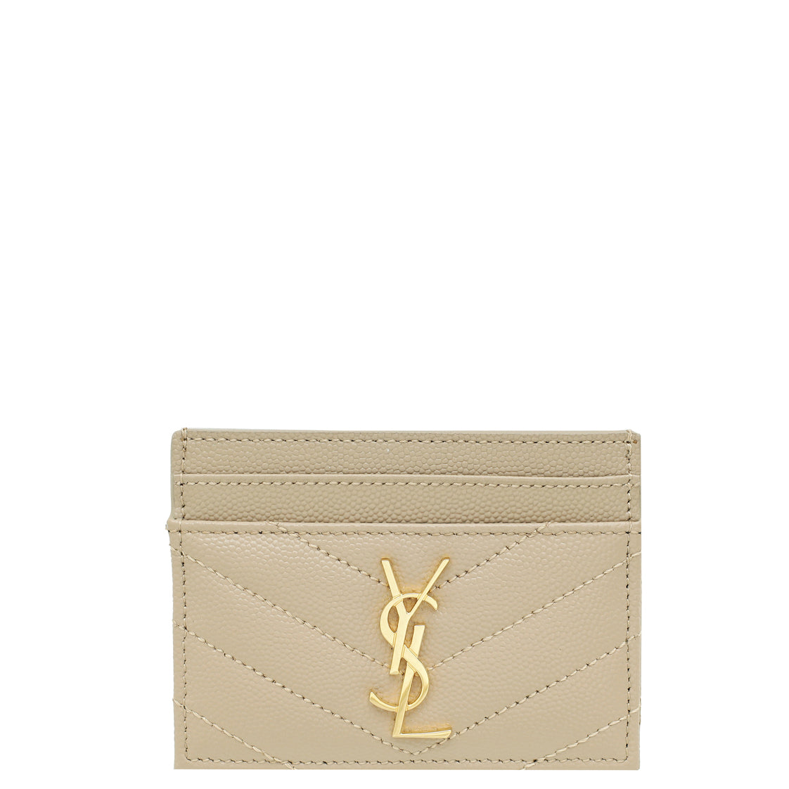 YSL Beige Cassandre Matelasse Card Case-YSL-THE CLOSET