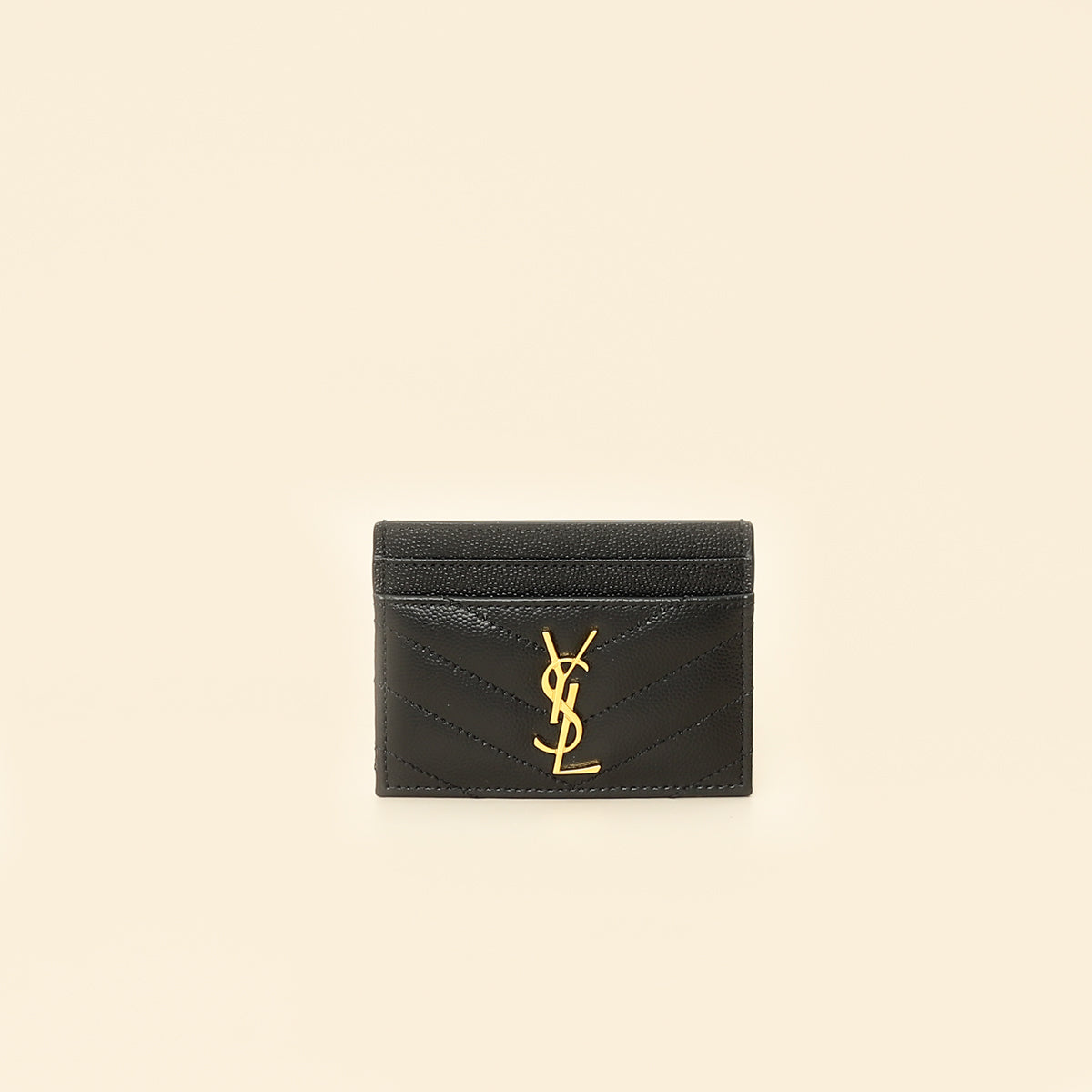 YSL Black Cassandre Matelasse Card Case-YSL-THE CLOSET