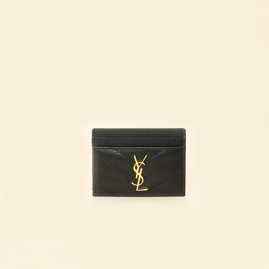 YSL Black Cassandre Matelasse Card Case-YSL-THE CLOSET