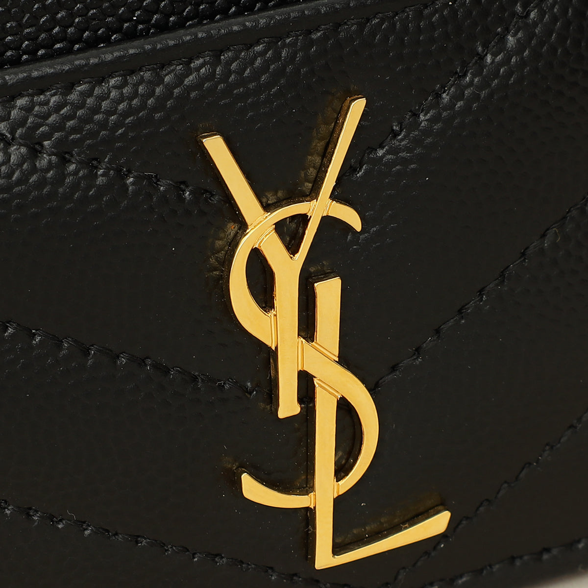 YSL Black Cassandre Matelasse Card Case-YSL-THE CLOSET