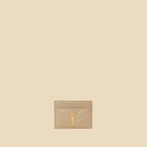 YSL Beige Cassandre Matelasse Card Case