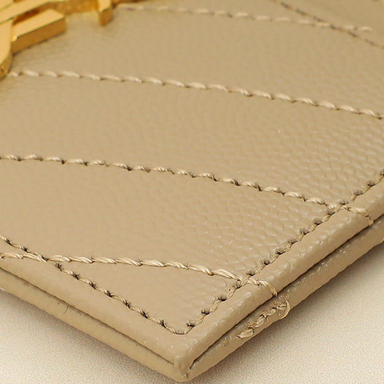 YSL Beige Cassandre Matelasse Card Case-YSL-THE CLOSET