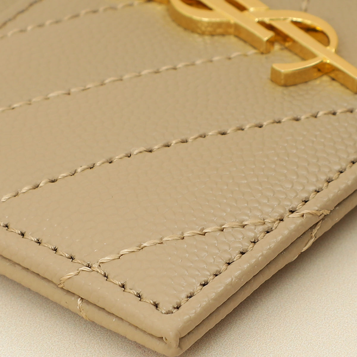 YSL Beige Cassandre Matelasse Card Case-YSL-THE CLOSET