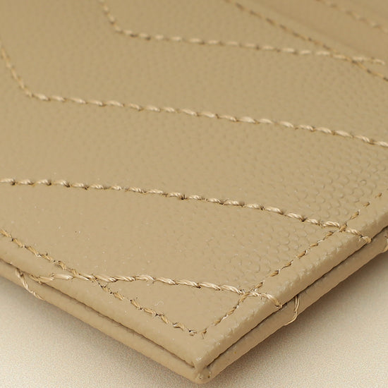 YSL Beige Cassandre Matelasse Card Case-YSL-THE CLOSET