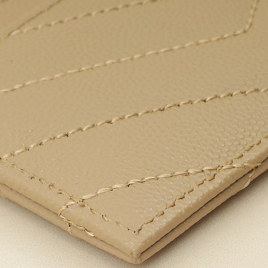 YSL Beige Cassandre Matelasse Card Case-YSL-THE CLOSET