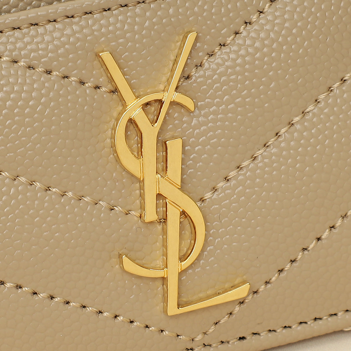 YSL Beige Cassandre Matelasse Card Case-YSL-THE CLOSET