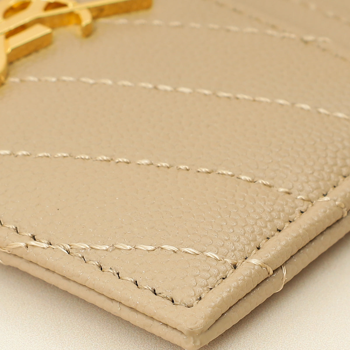 YSL Beige Cassandre Matelasse Card Case-YSL-THE CLOSET