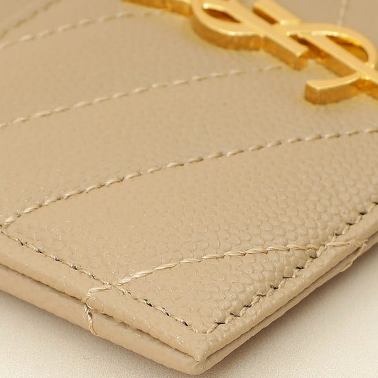 YSL Beige Cassandre Matelasse Card Case-YSL-THE CLOSET