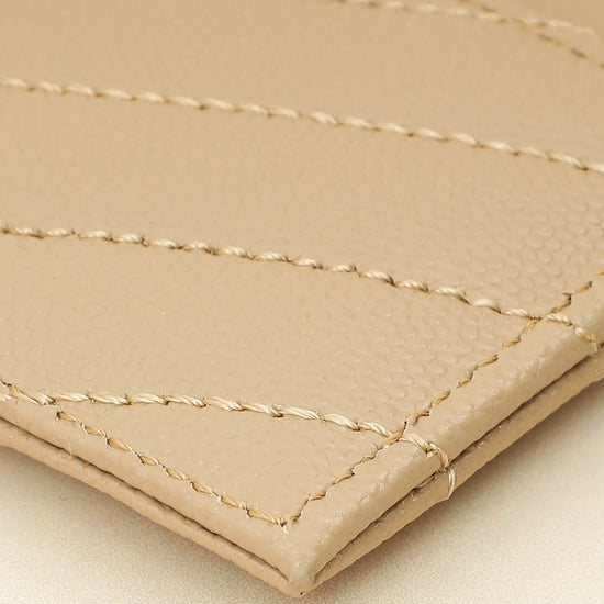 YSL Beige Cassandre Matelasse Card Case-YSL-THE CLOSET