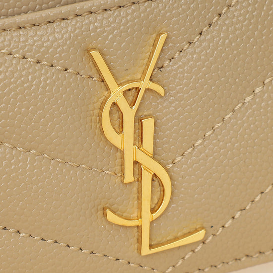 YSL Beige Cassandre Matelasse Card Case-YSL-THE CLOSET