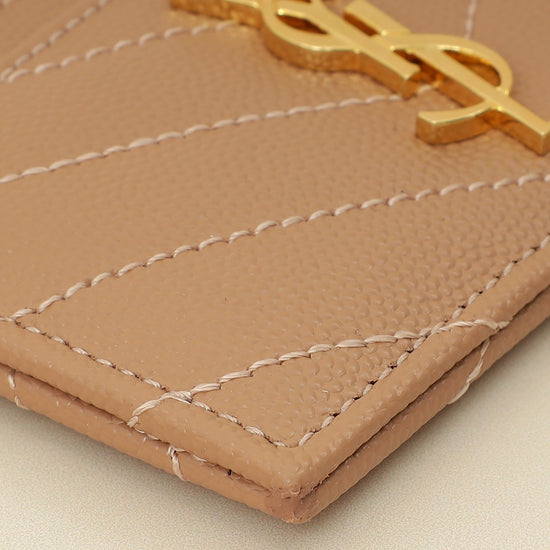 YSL Dusty Rose Cassandre Matelasse Card Case-YSL-THE CLOSET