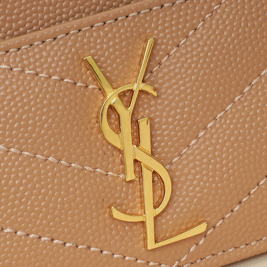 YSL Dusty Rose Cassandre Matelasse Card Case-YSL-THE CLOSET