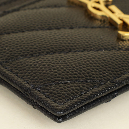 YSL Black Cassandre Matelasse Card Case-YSL-THE CLOSET
