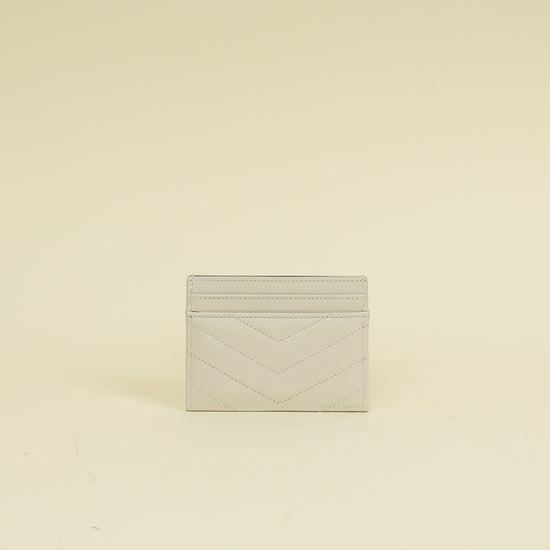 YSL Blanc Vintage Cassandre Matelasse Card Case
