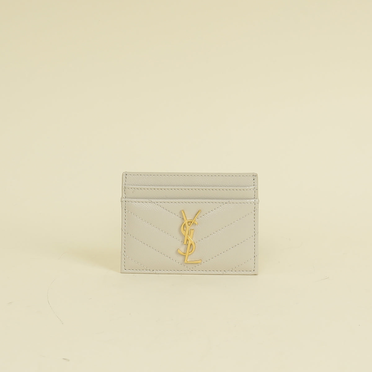 YSL Blanc Vintage Cassandre Matelasse Card Case