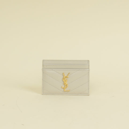 YSL Blanc Vintage Cassandre Matelasse Card Case